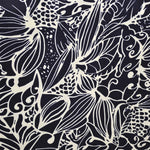 Crispy Milano Printed Strokes Flower Navy Blue - Ribes y Casals