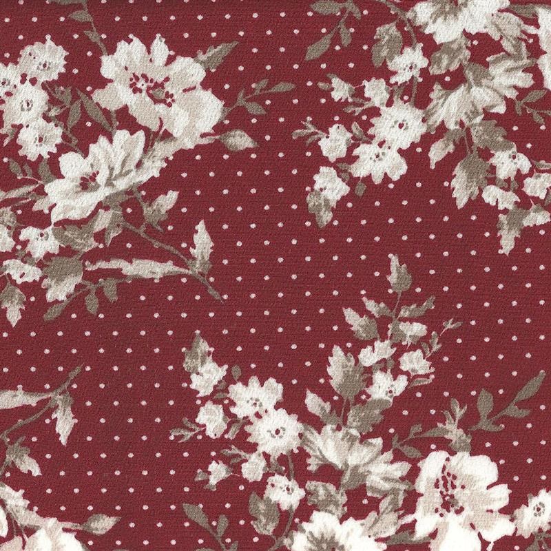 Crispy Milano Flower Ground Dot Garnet - Ribes y Casals