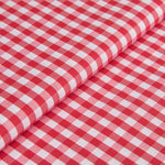 Gingham Check Fabric Red 1cm - Ribes y Casals