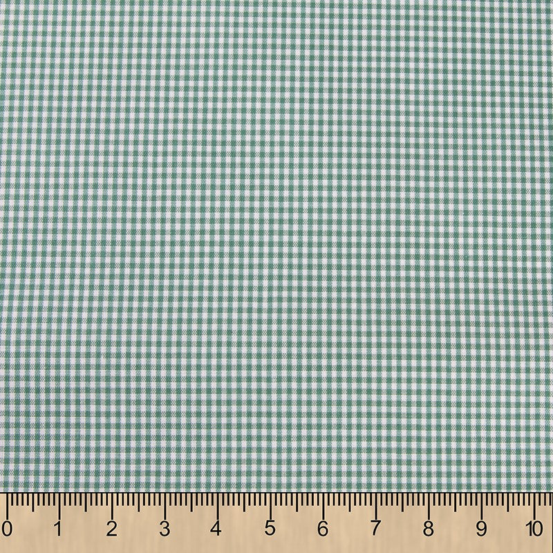 Poplin Shirt Gingham Green 3mm - Ribes y Casals