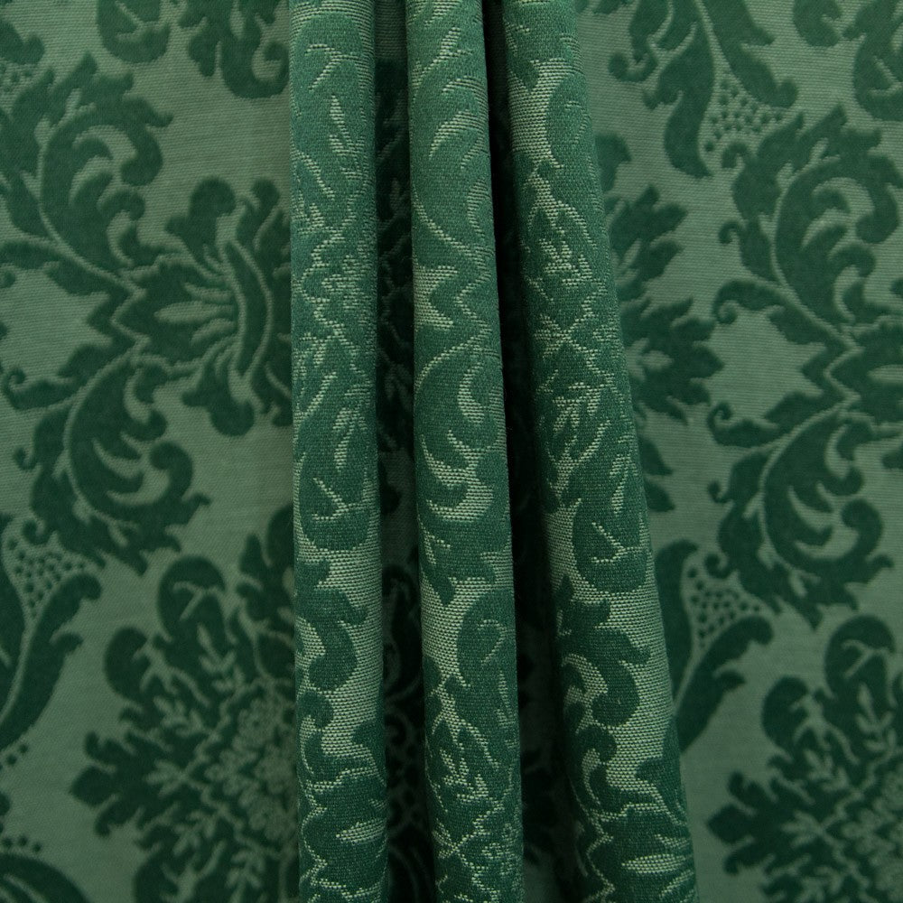 Bottle Green Damask Fabric - Ribes y Casals
