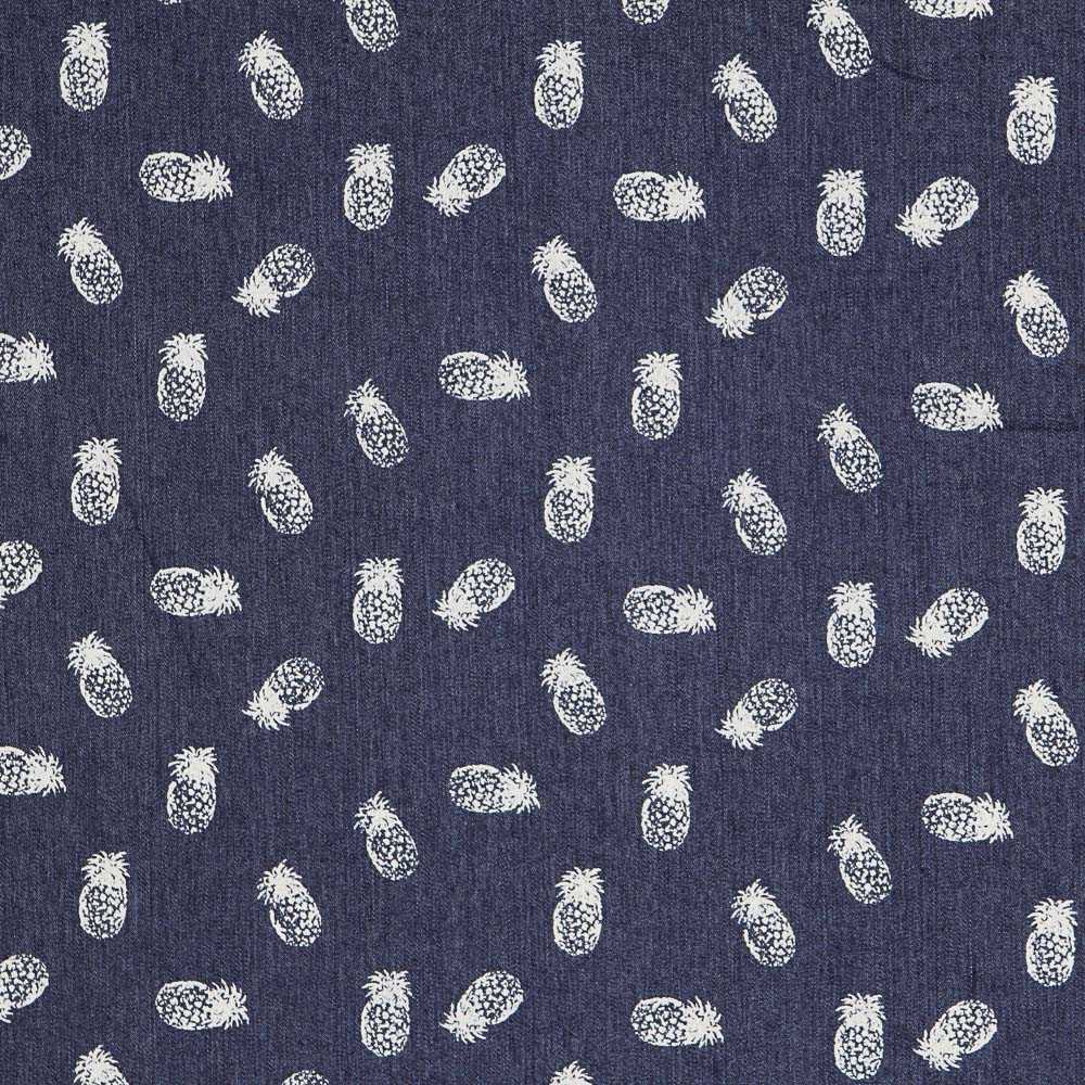 Dark Blue Stretch Jean with Pineapples - Ribes y Casals