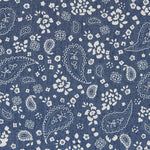Dark Blue Flowers Cashmere Denim - Ribes y Casals