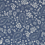 Dark Blue Flowers Cashmere Denim - Ribes y Casals