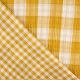 Dark Yellow Reversible Vichy Double Gauze - Ribes y Casals