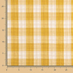 Reversible Ochre Gingham Double Gauze Remnant - Various sizes x 150cm wide - Ribes y Casals