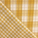 Reversible Ochre Gingham Double Gauze Remnant - Various sizes x 150cm wide - Ribes y Casals