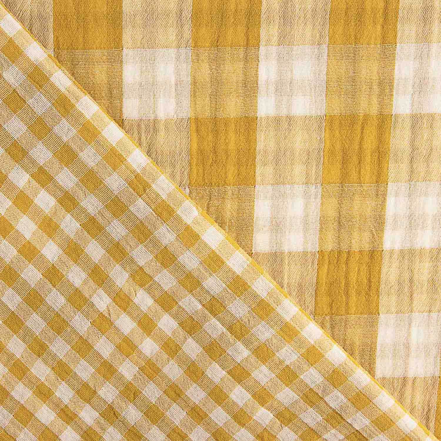 Double Chiffon Vichy Revesible Ocher - Ribes y Casals