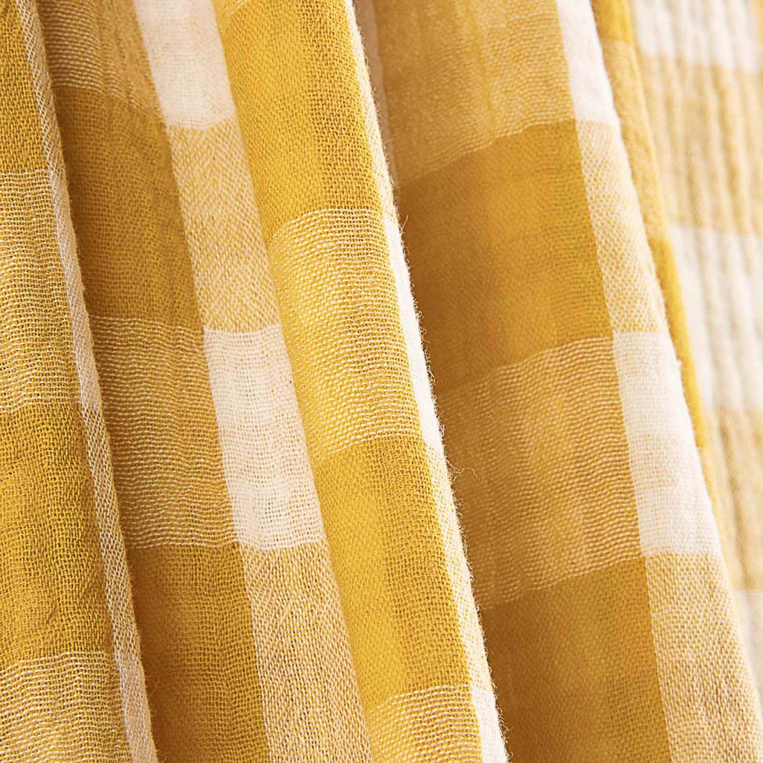 Double Chiffon Vichy Revesible Ocher - Ribes y Casals