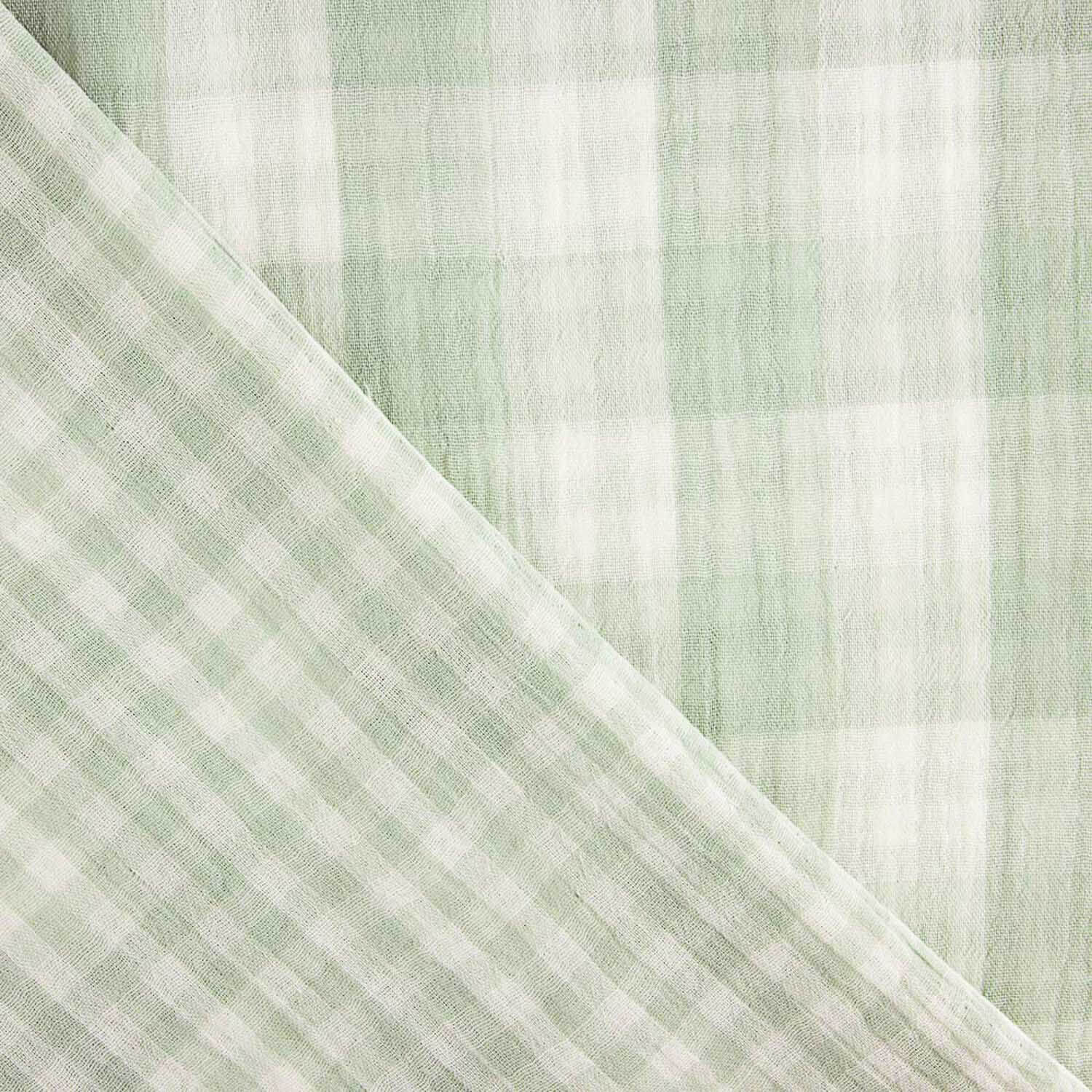 Double Chiffon Vichy Reversible Green - Ribes y Casals