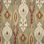 Oriental Print Linen Fabric Cotton Canvas, Taupe - Ribes y Casals