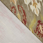 Oriental Print Linen Fabric Cotton Canvas, Taupe - Ribes y Casals