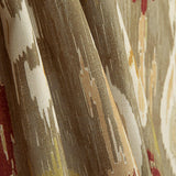 Oriental Print Linen Fabric Cotton Canvas, Taupe - Ribes y Casals