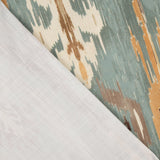 Greenish-Blue Oriental Ikat Cotton Canvas with Linen Fabric Effect - Ribes y Casals
