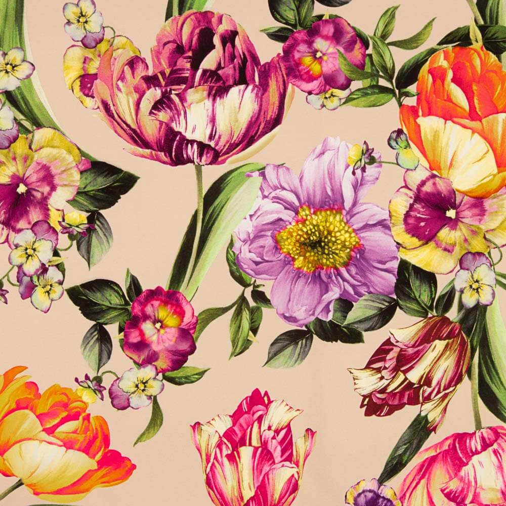 Pink Tulips Stretch Trench Coat - Ribes y Casals