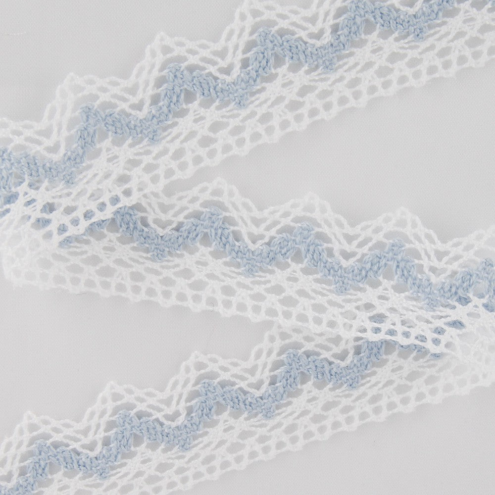 Lace Trimmings White and Blue 20mm - Ribes y Casals