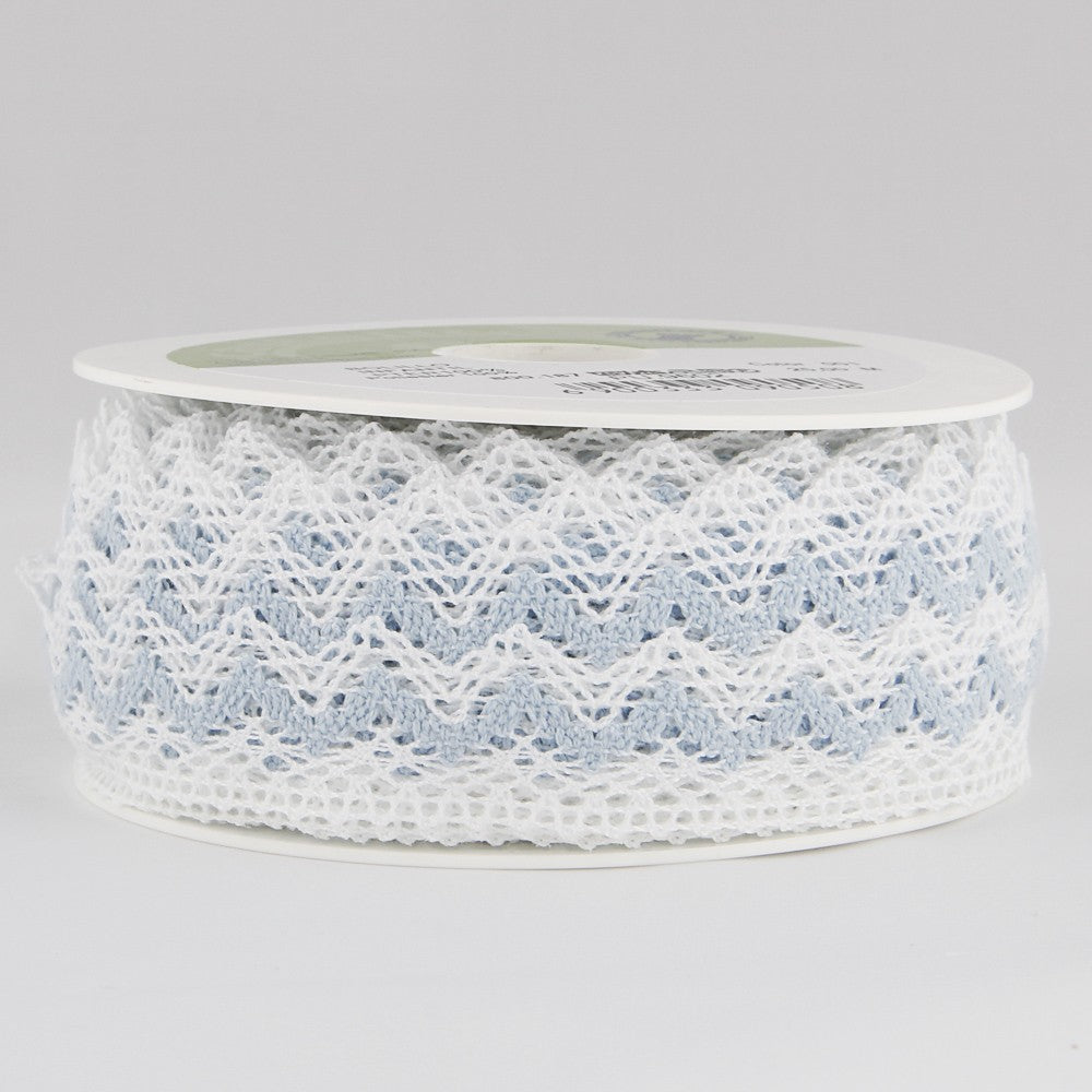 Lace Trimmings White and Blue 20mm - Ribes y Casals