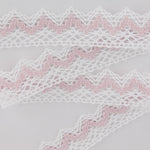 Lace Trimmings White y Pink 20mm - Ribes y Casals