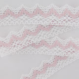 Lace Trimmings White y Pink 20mm - Ribes y Casals