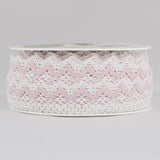 Lace Trimmings White y Pink 20mm - Ribes y Casals