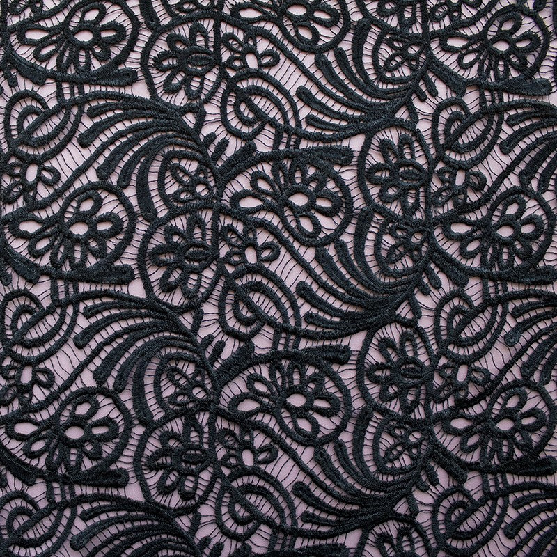 Guipure Lace Branchs Black - Ribes y Casals