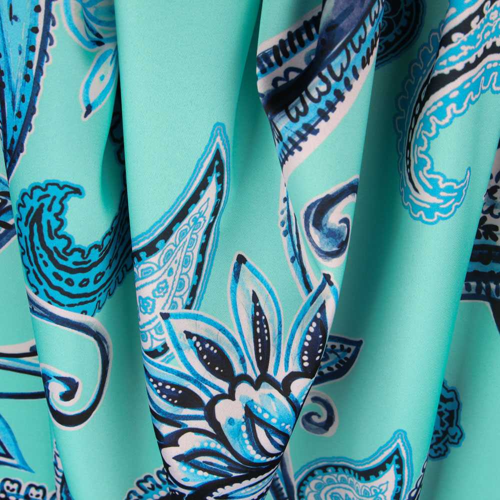 Burlington Stretch Maxi Paisley Aqua - Ribes y Casals