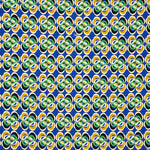 Polyester Crepe Flower Geometric Blue - Ribes y Casals