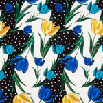 Stretch Tulips Blue Polka Dot Trench Coat - Ribes y Casals