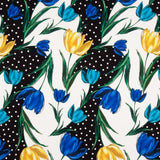 Stretch Tulips Blue Polka Dot Trench Coat - Ribes y Casals