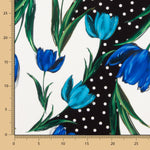 Stretch Tulips Blue Polka Dot Trench Coat - Ribes y Casals