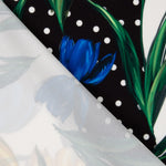 Stretch Tulips Blue Polka Dot Trench Coat - Ribes y Casals