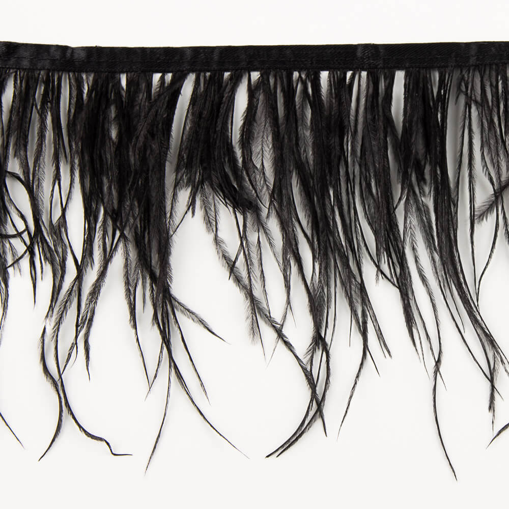 Ostrich Feather Trim Black - Ribes y Casals