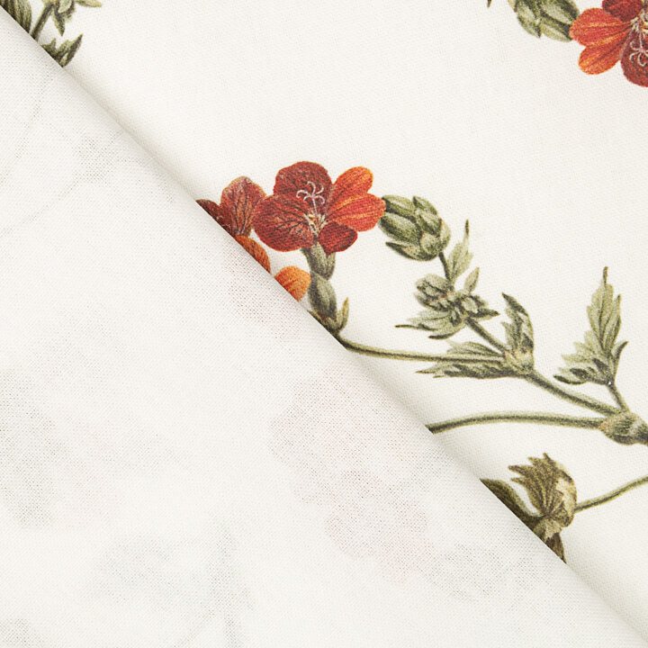 Terracotta Floral Cotton Canvas - Ribes y Casals