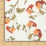 Terracotta Floral Cotton Canvas - Ribes y Casals