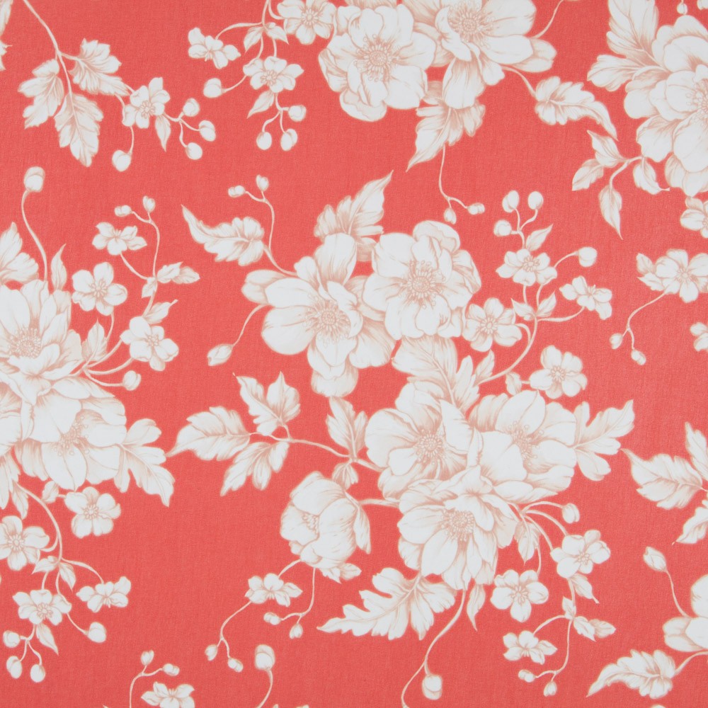Vintage Red Flowers Chiffon - Ribes y Casals