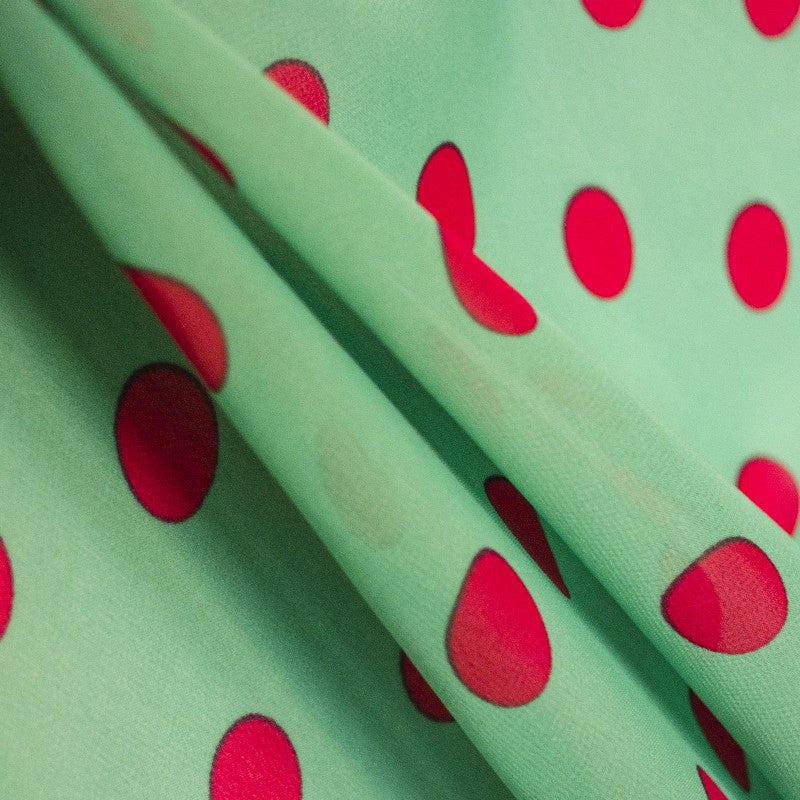 Gasa Lunar 2cm Fuchsia Aqua Green - Ribes y Casals