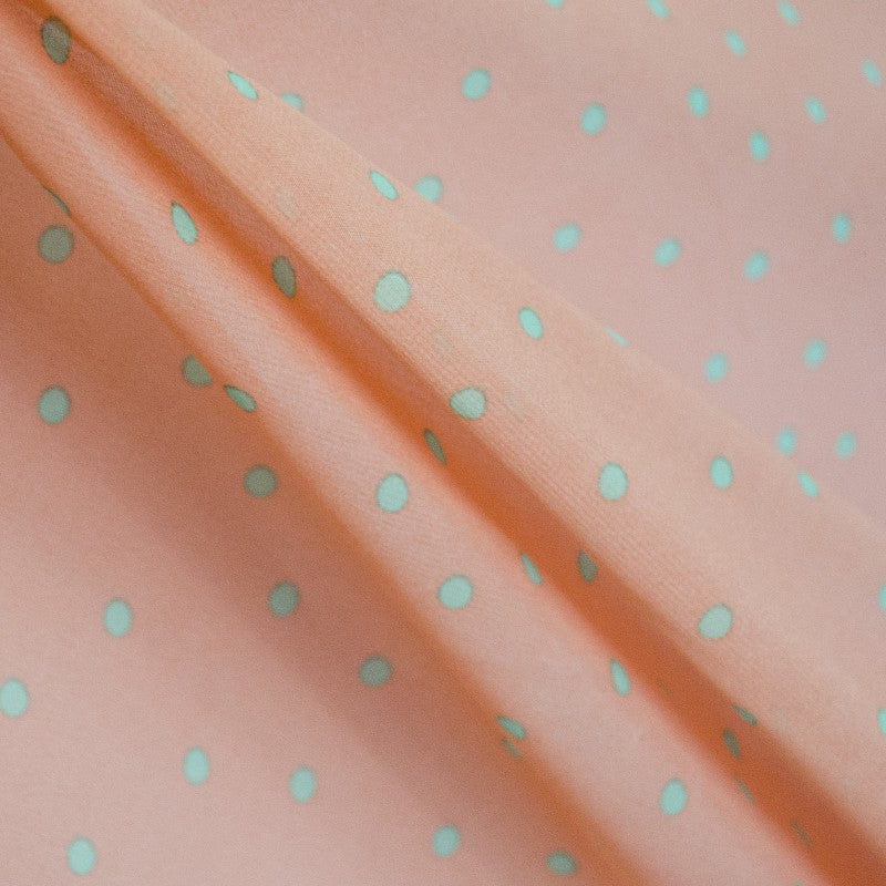 Dotted Gauze 5mm Aqua Green Saumon - Ribes y Casals