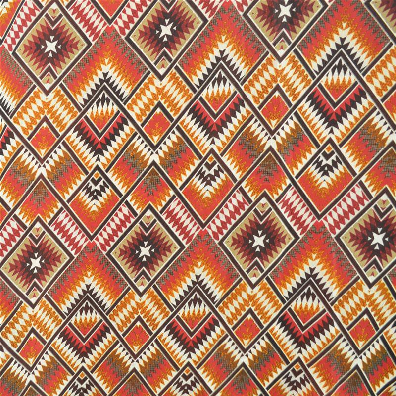 Muslin Poliester Aztecas Terracotta - Ribes y Casals