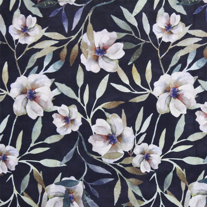 Polyester Gauze Botanic Navy - Ribes y Casals