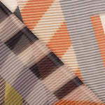 Toasted and Green Geometric Print Polyester Gauze - Ribes y Casals