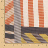 Toasted and Green Geometric Print Polyester Gauze - Ribes y Casals