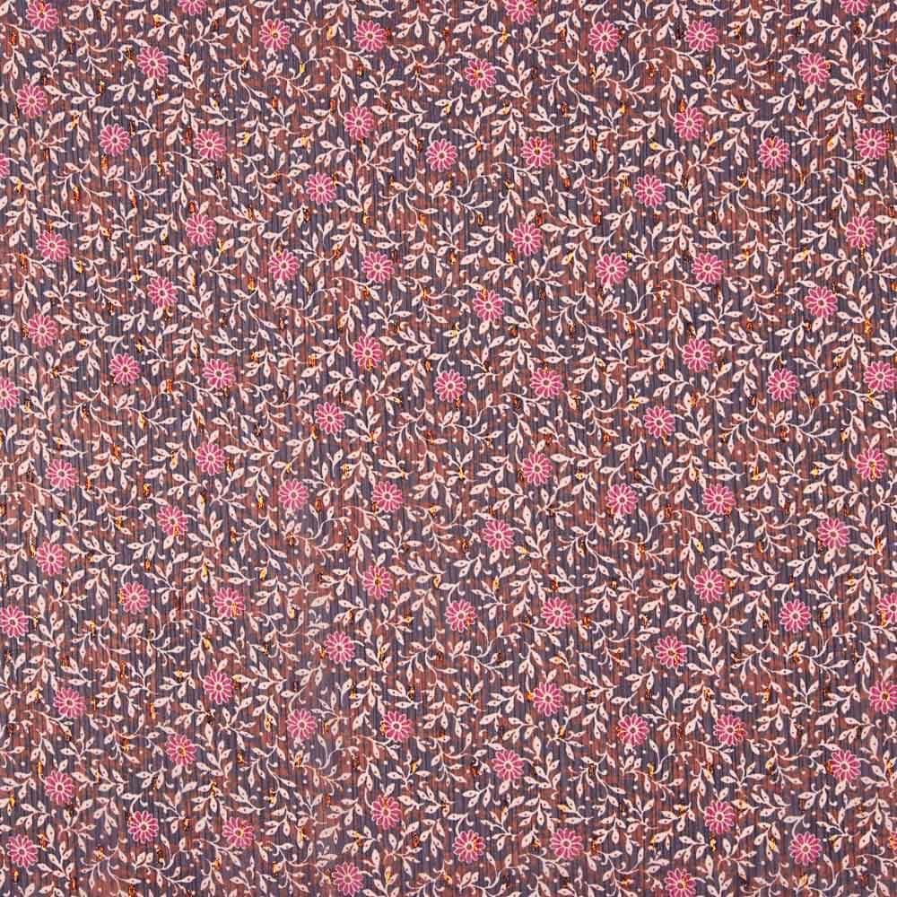 Bambula Gauze Lurex Daisies Fuchsia - Ribes y Casals