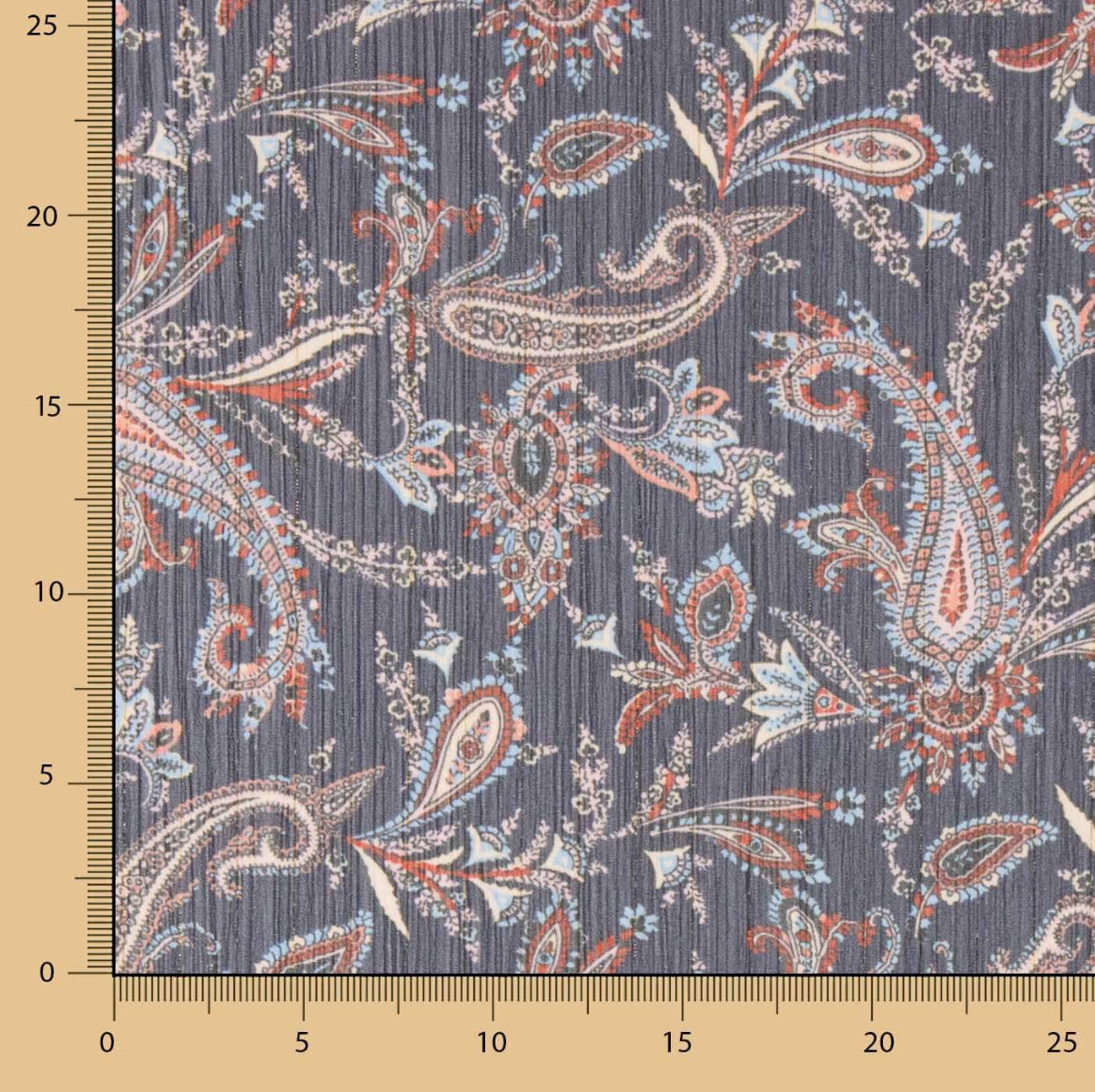 Gauze Bambula Lúrex Cachemir Navy - Ribes y Casals