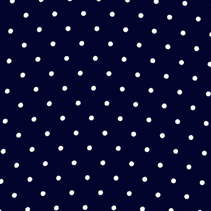 Georgette Dot White Ground Navy Blue - Ribes y Casals