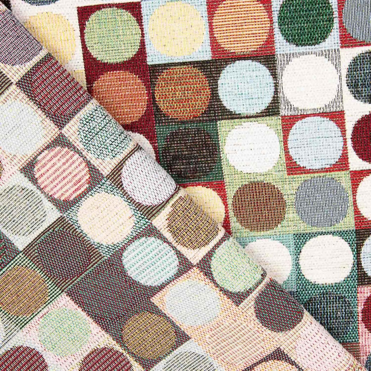 Gobelin Chenille Fabric Multicolor Circles - Ribes y Casals