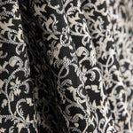 Damask Lurex Fabric Floral Black and White - Ribes y Casals