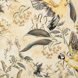 Beige Cotton Canvas Print with Macaws and Orchids - Ribes y Casals