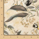 Beige Cotton Canvas Print with Macaws and Orchids - Ribes y Casals