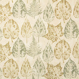 Green and Ochre Botanical Print Cotton Canvas - Ribes y Casals