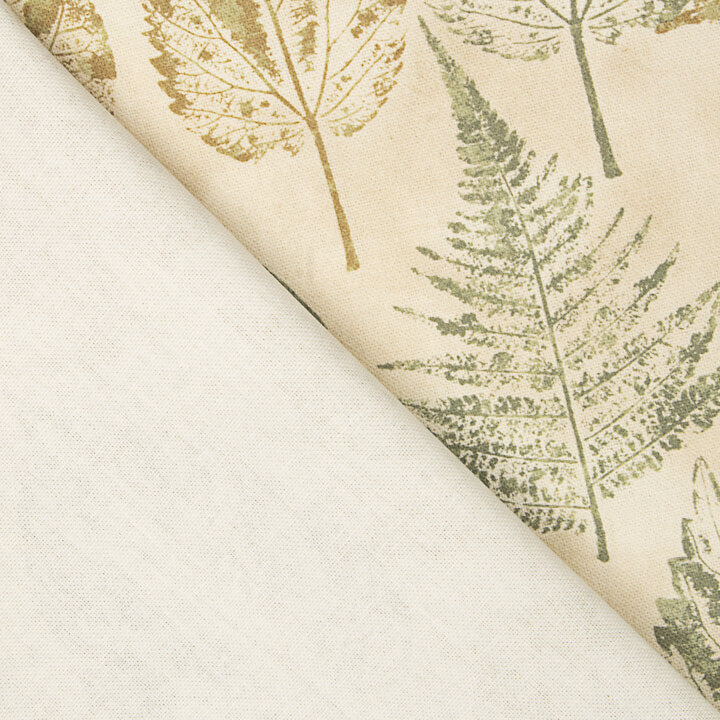 Green and Ochre Botanical Print Cotton Canvas - Ribes y Casals